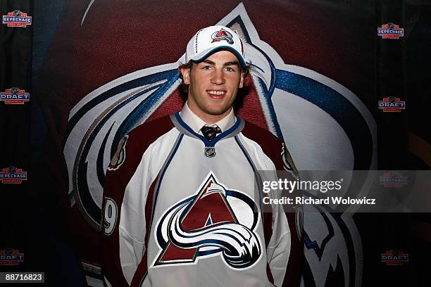 Ryan O'Reilly of the Colorado Avalanche looks on after being drafted in the second round of the 2009 NHL Entry Draft at the Bell Centre on June 27,...