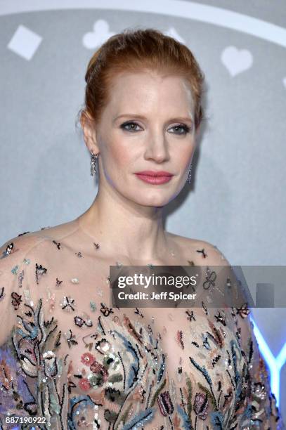 Actress Jessica Chastain attends the 'Molly's Game' UK premiere held at Vue West End on December 6, 2017 in London, England.