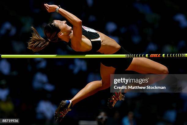 Diana Pickler competes in the heptathlon long jump during the USA Outdoor Track & Field Championships at Hayward Field on June 27, 2009 in Eugene,...