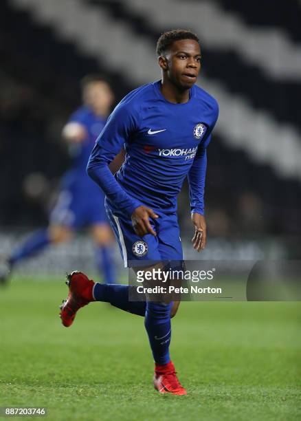 Charly Musonda of Chelsea in action during the Checkatrade Trophy Second Round match between Milton Keynes Dons and Chelsea U21vat StadiumMK on...