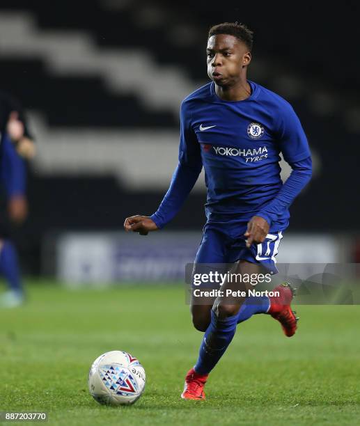 Charly Musonda of Chelsea in action during the Checkatrade Trophy Second Round match between Milton Keynes Dons and Chelsea U21vat StadiumMK on...