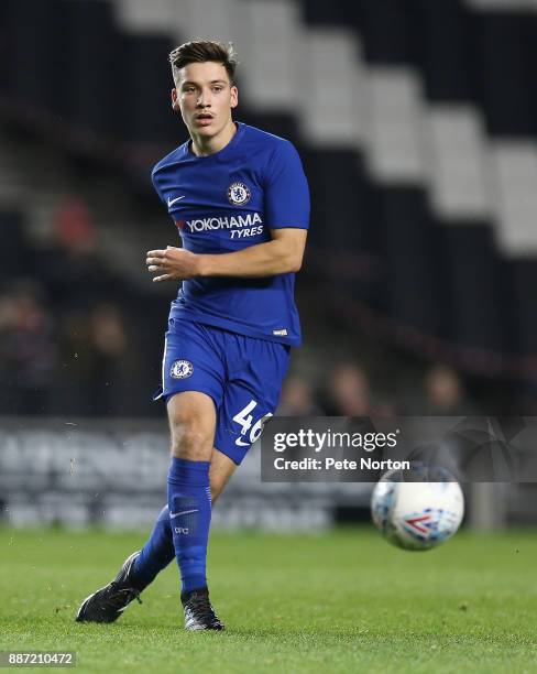 Ruben Sammut of Chelsea in action during the Checkatrade Trophy Second Round match between Milton Keynes Dons and Chelsea U21vat StadiumMK on...