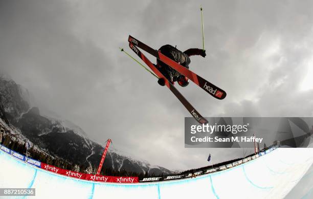 Murray Buchan of Great Britain competes in a qualifying round of the FIS Freeski World Cup 2018 Men's Ski Halfpipe during the Toyota U.S. Grand Prix...