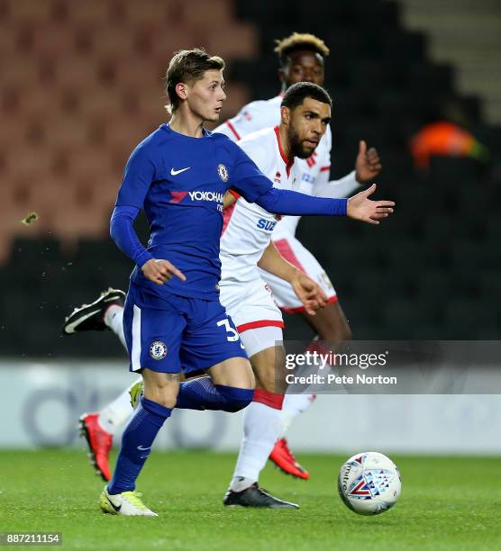 Kyle Scott of Chelsea in action during the Checkatrade Trophy Second Round match between Milton Keynes Dons and Chelsea U21vat StadiumMK on December...