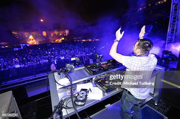 Electronic music artist DJ ATB performs at the 13th annual Electric Daisy Carnival electronic music festival on June 26, 2009 in Los Angeles,...