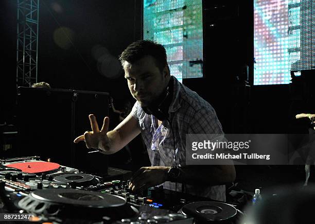 Electronic music artist DJ ATB performs at the 13th annual Electric Daisy Carnival electronic music festival on June 26, 2009 in Los Angeles,...
