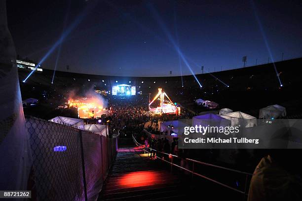 General view during the 13th annual Electric Daisy Carnival electronic music festival on June 26, 2009 in Los Angeles, California.