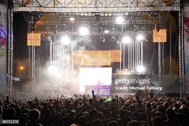 Shinichi Osawa performs at the 13th annual Electric Daisy Carnival electronic music festival on June 26, 2009 in Los Angeles, California.