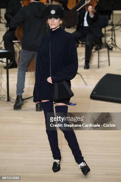 Model Kaia Gerber walks the runway during the Chanel Collection Metiers d'Art Paris Hamburg 2017/18 at the Elbphilharmonie on December 6, 2017 in...