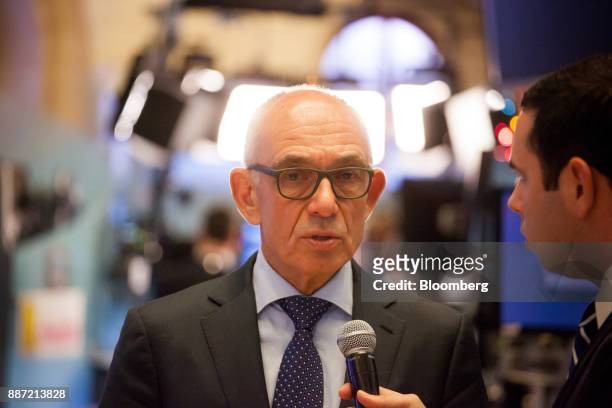 Fabio Schvartsman, chief executive officer of Vale SA, speaks during a Bloomberg television interview on the floor of the New York Stock Exchange in...