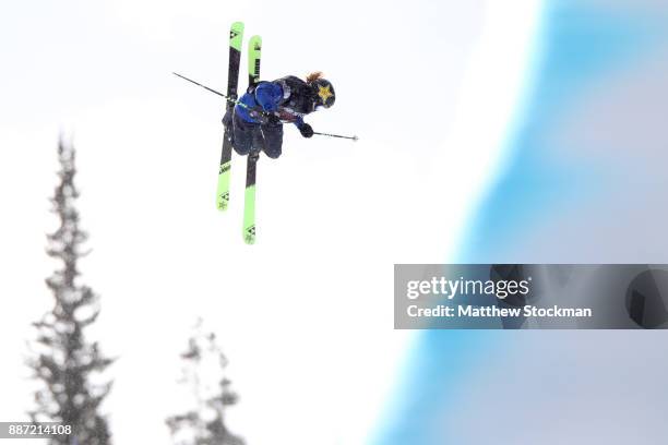 Annalisa Drew of the United States competes in a qualifying round of the FIS Freeski World Cup 2018 Ladies Ski Halfpipe during the Toyota U.S. Grand...