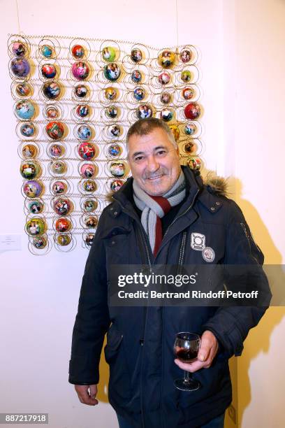 Humorist Jean-Marie Bigard attends painter Caroline Faindt Exhibition Opening at "L'Espace Reduit" on December 6, 2017 in Paris, France.