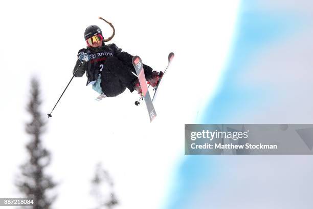 Abigale Hansen of the United States competes in a qualifying round of the FIS Freeski World Cup 2018 Ladies Ski Halfpipe during the Toyota U.S. Grand...