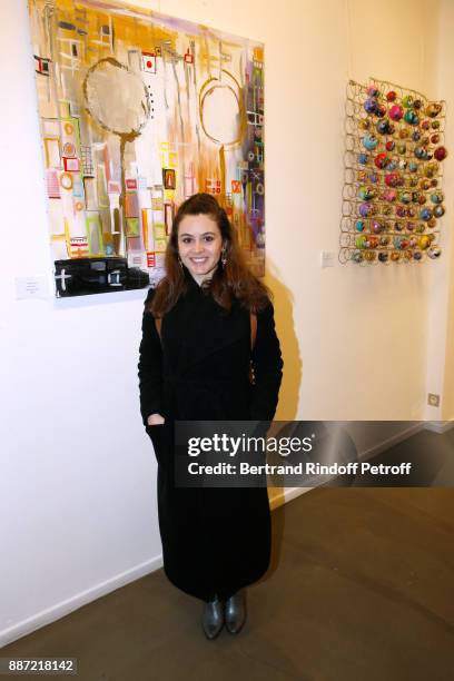 Actress Maude Forget attends painter Caroline Faindt Exhibition Opening at "L'Espace Reduit" on December 6, 2017 in Paris, France.