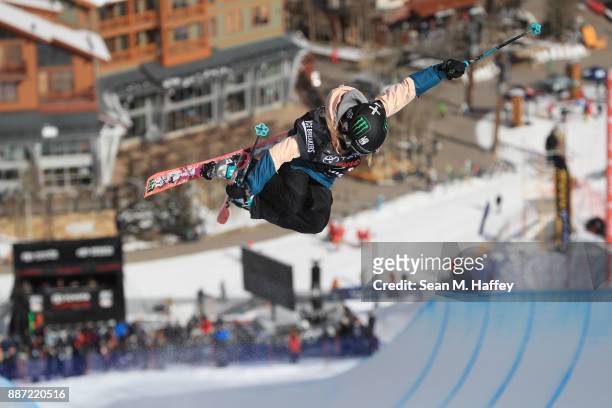 Svea Irving of the United States competes in a qualifying round of the FIS Freeski World Cup 2018 Ladies' Ski Halfpipe during the Toyota U.S. Grand...
