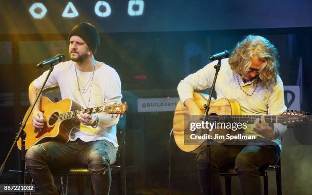 Musicians Jesse Triplett and Ed Roland from the band Collective Soul attend Build at Build Studio on December 6, 2017 in New York City.