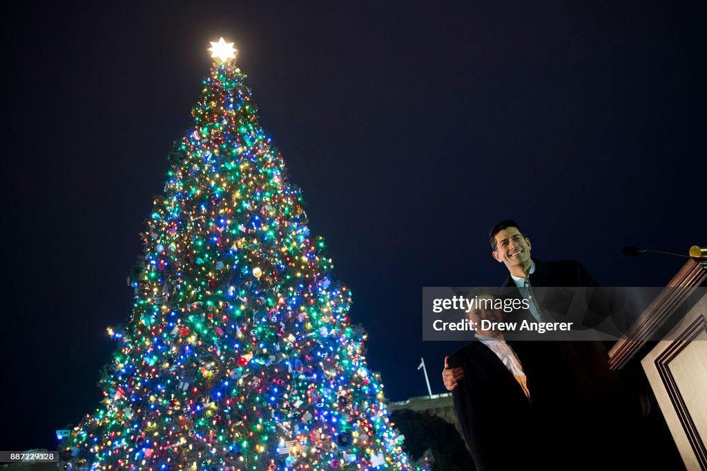 Annual U.S. Capitol Christmas Tree Lighting Ceremony Held In Washington