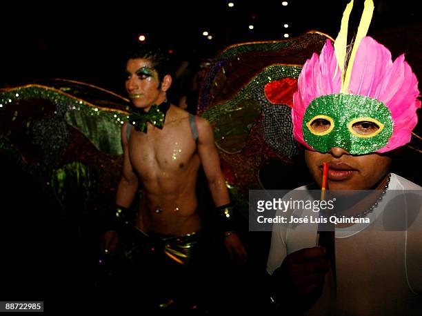 Participant poses for a photograph during the Gay Pride Parade on June 27, 2009 in La Paz, Bolivia. .