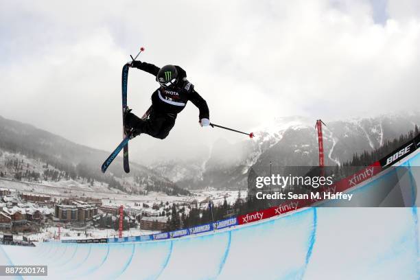 Gus Kenworthy of the United States competes in a qualifying round of the FIS Freeski World Cup 2018 Men's Ski Halfpipe during the Toyota U.S. Grand...