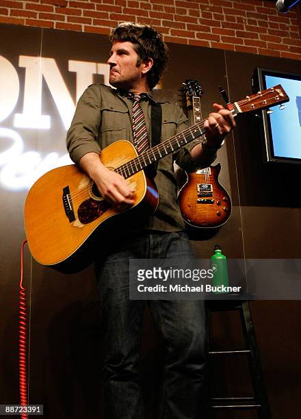 Songwriter Matthew Nathanson performs at the 2009 Los Angeles Film Festival's ZonePerfect VH1 Save the Music Foundation Party at ZonePerfect...