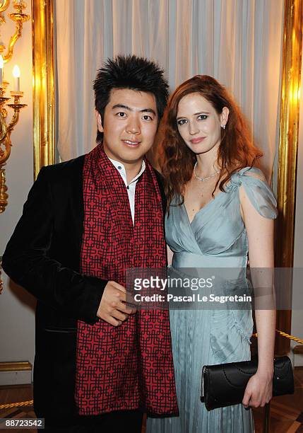 Lang Lang, Brand Ambassador and Chairman of the Montblanc Cultural Foundation and fellow Brand Ambassador Eva Green attend the Montblanc White Nights...