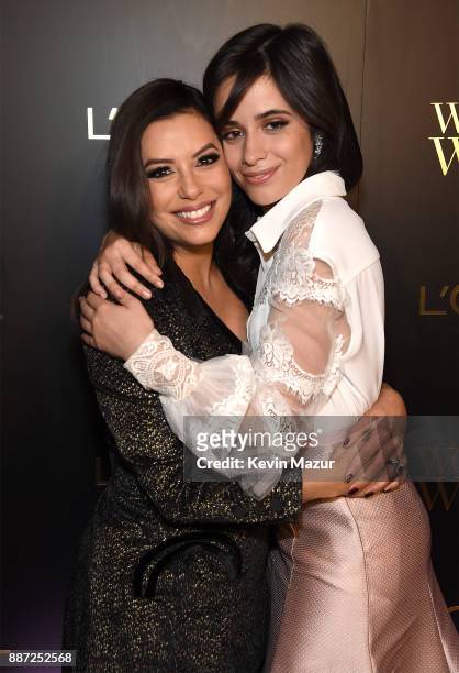 Eva Longoria and Camila Cabello attend L'Oreal Paris Women of Worth Celebration 2017 on December 6, 2017 in New York City.