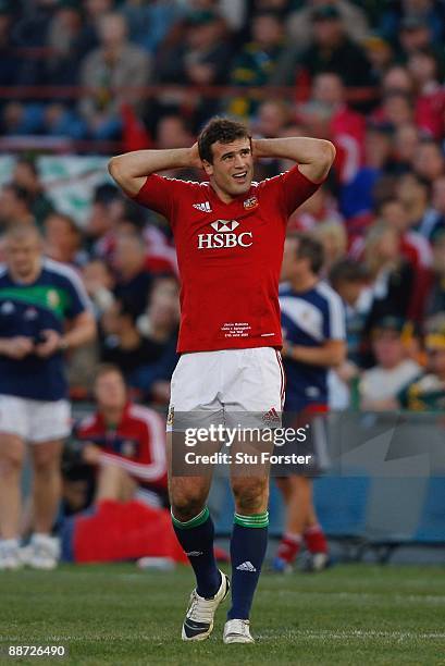 Jamie Roberts of the Lions looks on during the Second Test match between the South Africa and the British and Irish Lions at Loftus Versfeld on June...