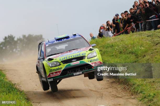 Jari Matti Latvala of Finland and Mikka Anttila of Finland compete in their BP Abu Dhabi Ford Focus during Leg 3 of WRC Rally of Poland June 28, 2009...