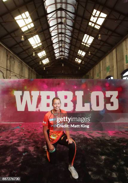 Piepa Cleary of the Perth Scorchers poses during the 2017-18 WBBL Women's Big Bash League season launch at Carriageworks on December 7, 2017 in...