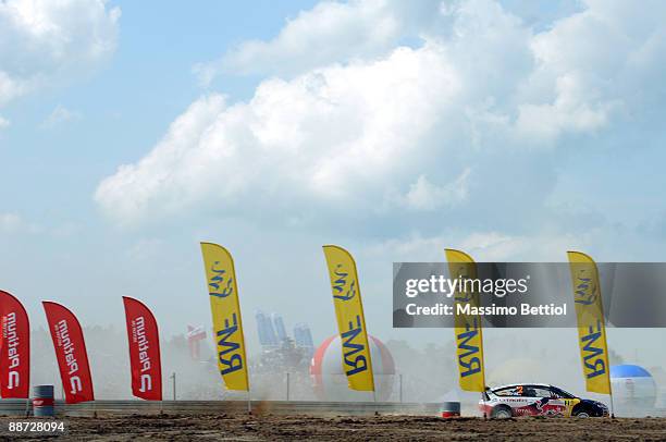 Daniel Sordo and Marc Marti of Spain compete in their Citroen C4 Total during the third leg of the WRC Rally of Poland on June 28, 2009 in Mikolajki,...