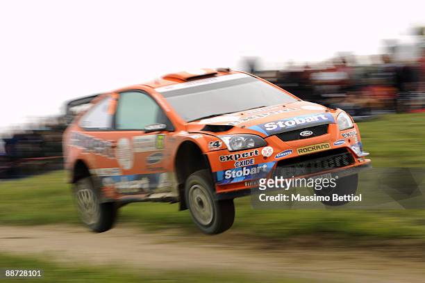 Henning Solberg and Cato Menkerud of Norway compete in their Stobart VK Ford Focus during the third leg of the WRC Rally of Poland on June 28, 2009...