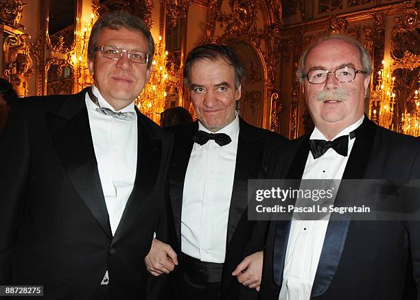 Conductor Valery Gergiev , Alexei Kudrin , Russian Finance Minister and Christophe de Margerie, CEO of Total attend the Montblanc White Nights...