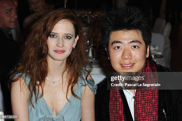 Lang Lang, Brand Ambassador and Chairman of the Montblanc Cultural Foundation and fellow Brand Ambassador Eva Green attend the Montblanc White Nights...