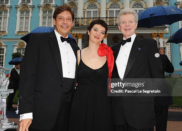 Alisa Meves, personal assistant of Valery Gergiev, Van Cliburn and guest attend the Montblanc White Nights Festival Mariinsky Ball at Catherine...