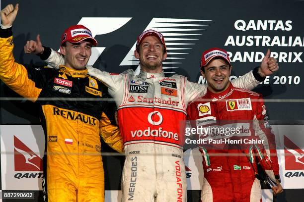 Robert Kubica, Jenson Button, Felipe Massa, Grand Prix of Australia, Albert Park, Melbourne Grand Prix Circuit, 28 March 2010.