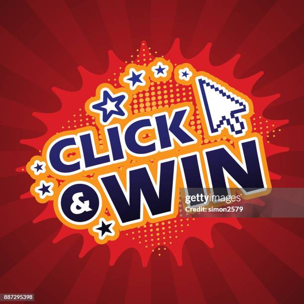 click and win banner - hyperlink stock illustrations