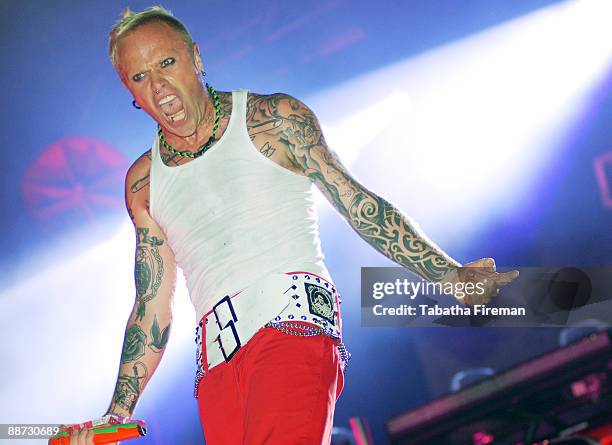 Keith Flint of The Prodigy headlines the Other stage on the last day of Glastonbury Festival at Worthy Farm on June 28, 2009 in Glastonbury, England.