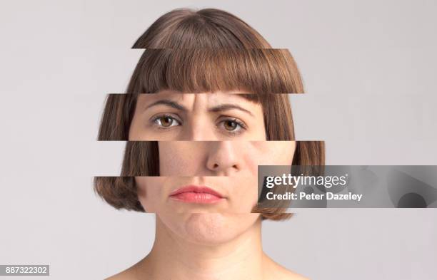 mentally ill woman - bad bangs imagens e fotografias de stock