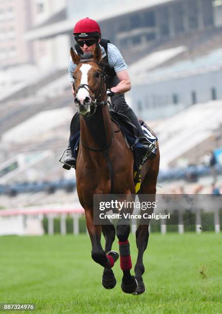 Aidan O'Brien trained Lancaster Bomber during a Longines Hong Kong International Trackwork Session at Sha Tin racecourse on December 7, 2017 in Hong...