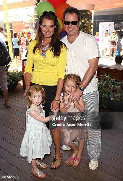 Actress Brooke Shields, husband Chris Henchy and daughter's Rowan Henchy and Grier Henchy attend the EB Medical Research Foundation picnic presented...