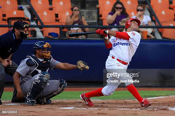 Diablos player Oscar Robles during their game against Sultanes of Monterrey valid for Mexican BaseBall League 2009 at Stadium Monterrey on June 28,...