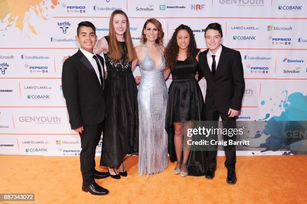 GENYOUth Gala honorees Charly Tiempos and Kimberly Hasse, CEO of GENYOUth Alexis Glick, and GENYOUth Gala honorees Destinee Ramos and Indiana Troupe...