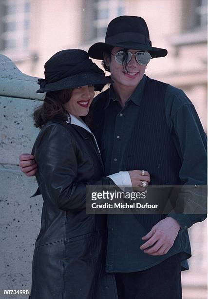Michael Jackson and wife Lisa Marie Presley in 1995 at Versailles, France.