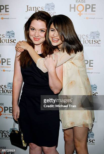Actresses Jennifer Stone and Selena Gomez arrive to the "Raise Hope For The Congo" event held at Janes House on June 28, 2009 in Los Angeles,...