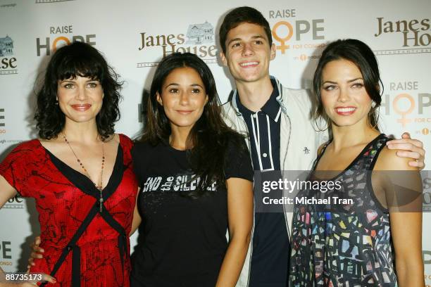 Actors Carla Gugino, Emmanuelle Chriqui, Ken Baumann and Jenna Dewan arrive to the "Raise Hope For The Congo" event held at Janes House on June 28,...