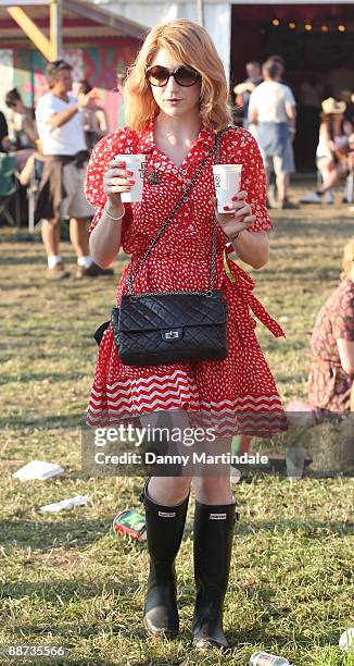 Nicola Roberts attends on day three of the Glastonbury Festival at Worthy Farm on June 27, 2009 in Glastonbury, England.