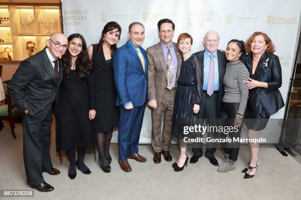 The Macklowe Gallery team during the Macklowe Gallery Hosts 2018 Winter Antiques Show Kickoff Event at 445 Park Avenue on December 6, 2017 in New...