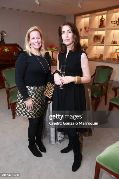 Tara Theune Davis and Julie Adell during the Macklowe Gallery Hosts 2018 Winter Antiques Show Kickoff Event at 445 Park Avenue on December 6, 2017 in...