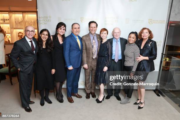 The Macklowe Gallery team during the Macklowe Gallery Hosts 2018 Winter Antiques Show Kickoff Event at 445 Park Avenue on December 6, 2017 in New...