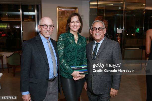 Patrick Bell, Friederike Moltmann and Anthony Baratta during the Macklowe Gallery Hosts 2018 Winter Antiques Show Kickoff Event at 445 Park Avenue on...